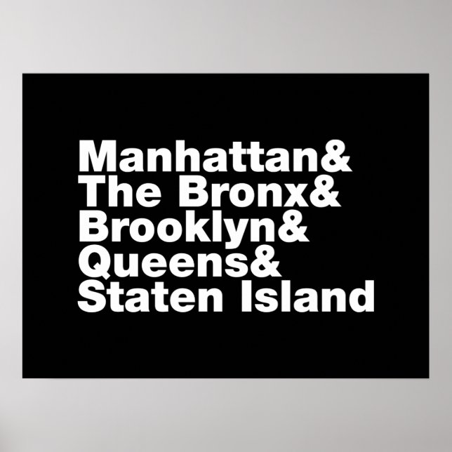 Five Boroughs ~ New York City Poster (Vorne)