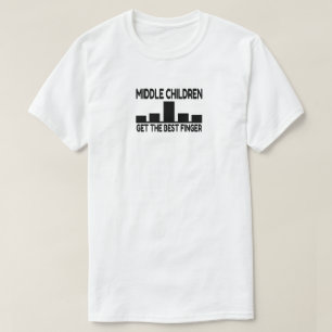 Five Children Middle Child Middle Finger Joke T-Shirt