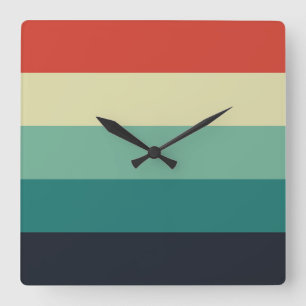 Five Color Combo - Blue Aqua Green Yellow Red Quadratische Wanduhr