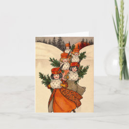 Five Girls With Furry Muffs - Florence Hardy Karte