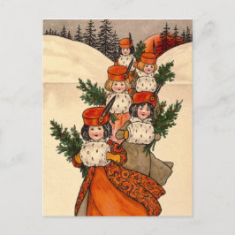 Five Girls With Furry Muffs - Florence Hardy Postkarte