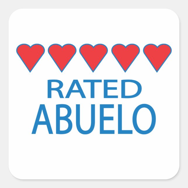 Five Heart Abuelo Quadratischer Aufkleber (Vorderseite)