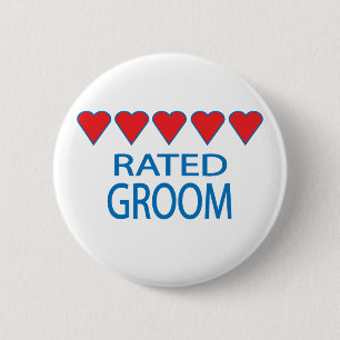 Five Heart Groom Button