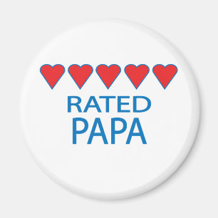 Five Heart Papa Magnet