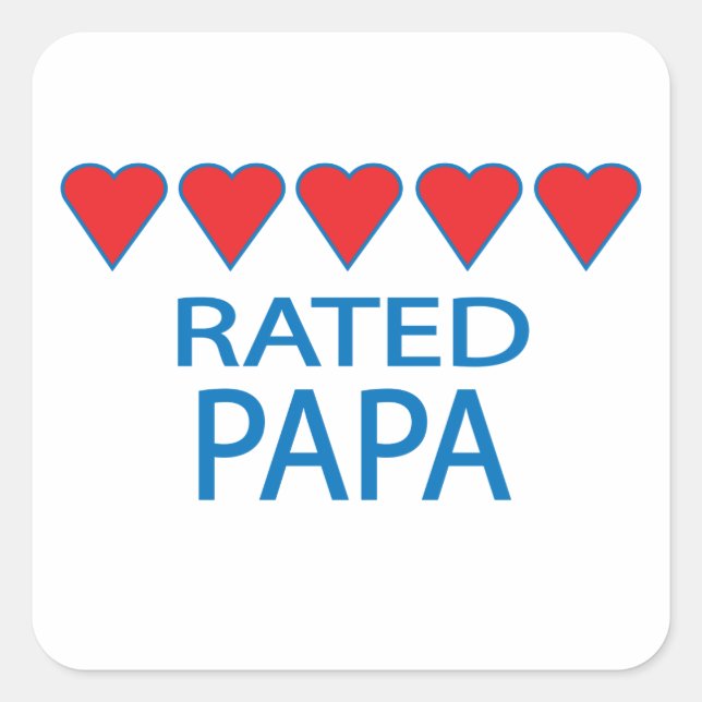 Five Heart Papa Quadratischer Aufkleber (Vorderseite)