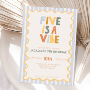 Five is a Vibe 5. Geburtstag Modernes Geburtstagsd Einladung