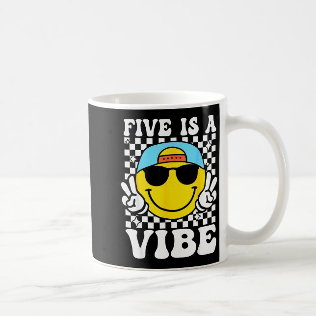 Five Is A Vibe 5th Birthday Groovy Boys Girls 5 Ye Kaffeetasse (Rechts)