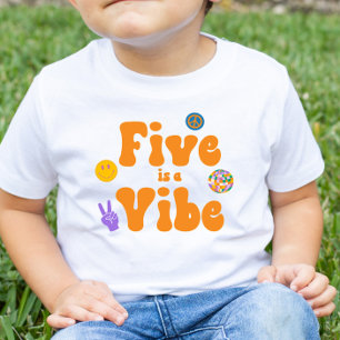 Five Is A Vibe Retro 70er 5. Fünfter Geburtstag Kleinkind T-shirt