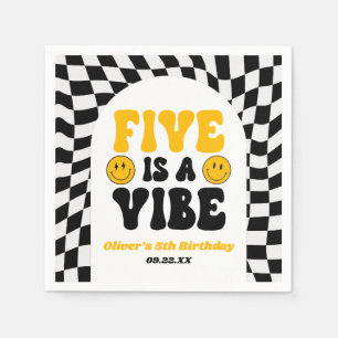 Five Is A Vibe Retro Fünfte 5. Geburtstagsfeier Serviette