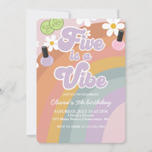 Five is a vibe Spa Regenbogen 5. Geburtstag Einladung
