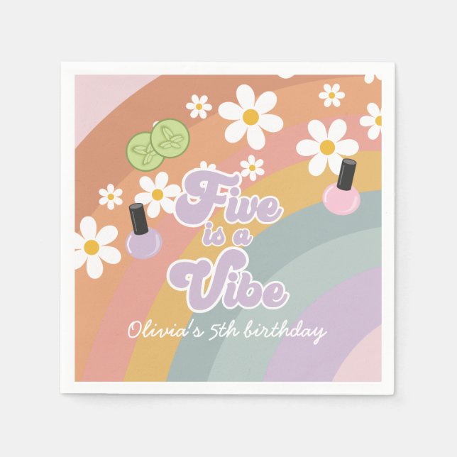 Five ist ein lebhafter Wellness-Center Rainbow 5.  Serviette (Vorderseite)