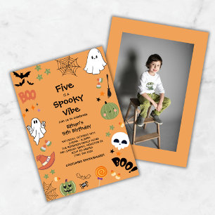 Five ist ein Spooky Vibe Foto Halloween 5. Geburts Einladung