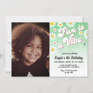 Five ist ein Vibe 5. Portrait zum Geburtstag Einladung