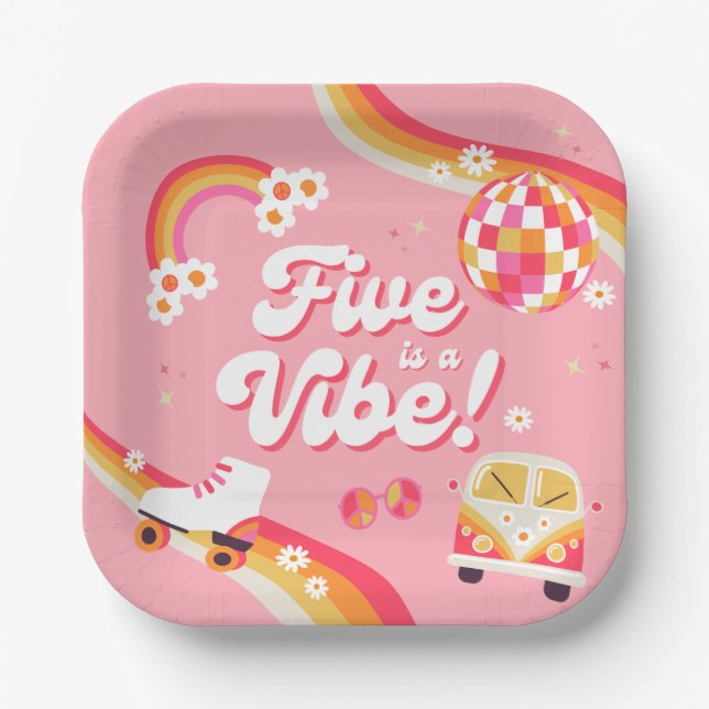 Five ist ein Vibe Birthday Teller (Vorderseite)