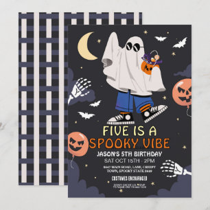 Five ist ein Vibe Ghosts Bats Halloween-Kostüm Einladung