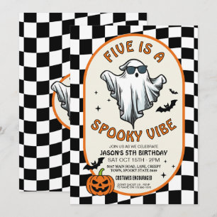 Five ist ein Vibe Ghosts Bats-Halloween-Party Einladung