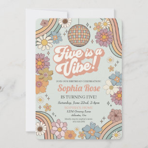 Five ist ein Vibe Groovy 5. Geburtstag 70er Retro