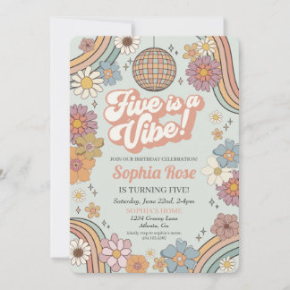 Five ist ein Vibe Groovy 5. Geburtstag 70er Retro