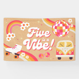 Five ist ein Vibe Retro-Geburtstagsbanner Banner