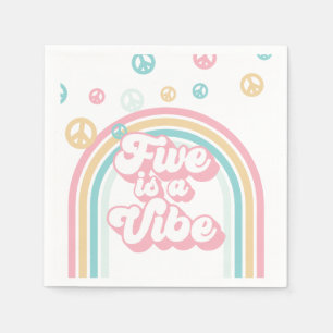 Five ist ein Vibe Retro Summer Rainbow Serviette