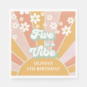 Five ist ein Vibe Retro Sunshine daisine boho Serviette