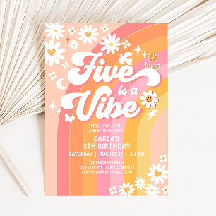 FIVE ist eine Stimmung Rosa Pfirsich 5. Groovy Geb Einladung