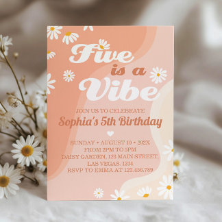 Five ist eine Vibe Daisy 5. Geburtstagseinladung Einladung