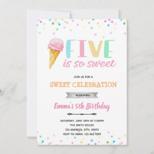 Five ist so süße Eis-Einladung Einladung