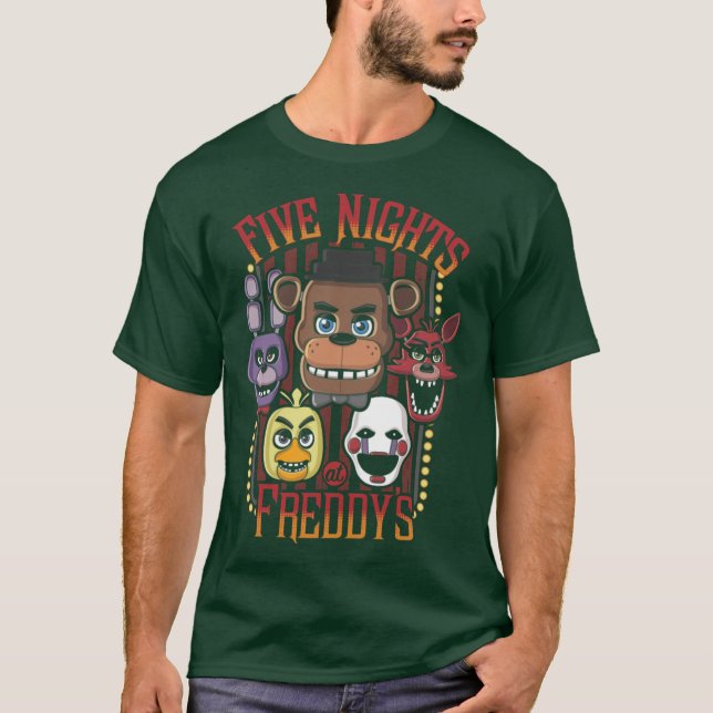 Five Nights At Freddys Pizzeria MultiCharacter T-Shirt (Vorderseite)