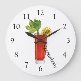 Five O'Clock Irgendwo blutig Mary Cocktail Große Wanduhr