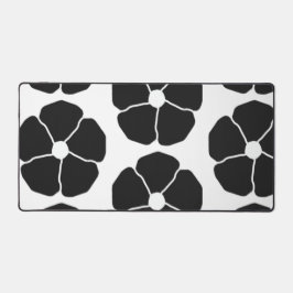 Five-Petal Black Flower Desk Mat Schreibtischunterlage
