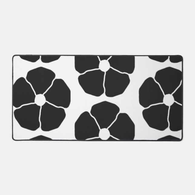 Five-Petal Black Flower Desk Mat Schreibtischunterlage (Vorderseite)