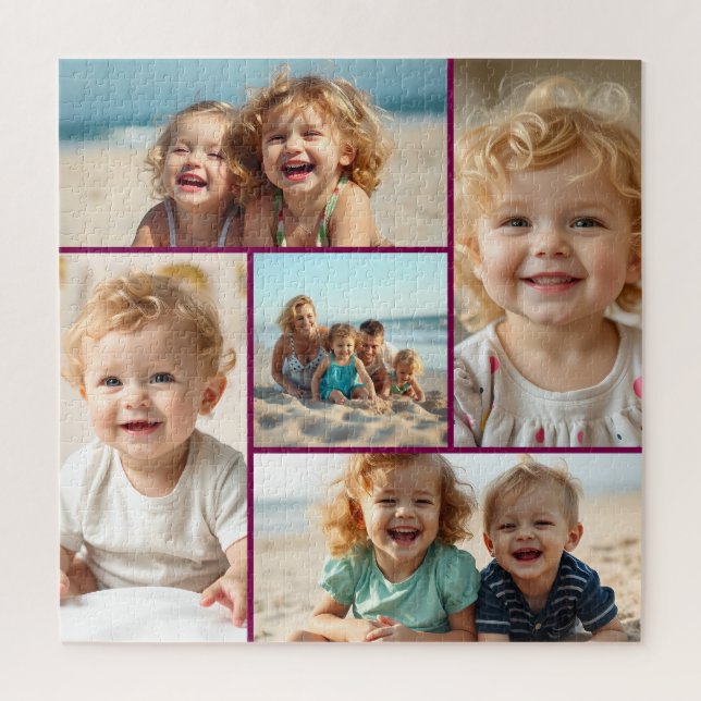 Five Photo Template | Personalized Family Puzzle  (Vertikal)