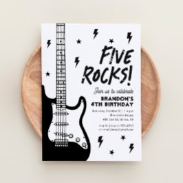 Five Rocks Guitar Rock und Roll 5. Geburtstag Einladung