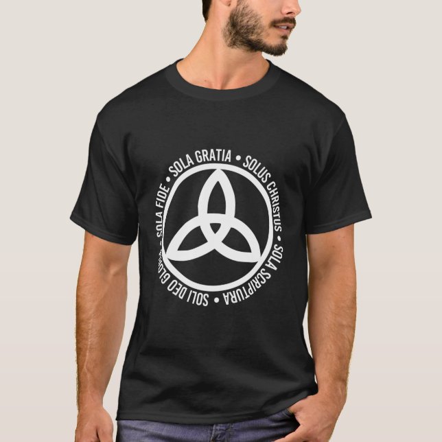 Five Solas Christlich Trinity Triquetra T-Shirt (Vorderseite)
