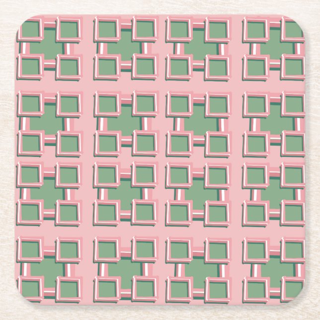 Five Square Coaster Rechteckiger Pappuntersetzer (Vorderseite)