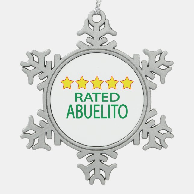 Five Star Abuelito Schneeflocken Zinn-Ornament (Vorderseite)