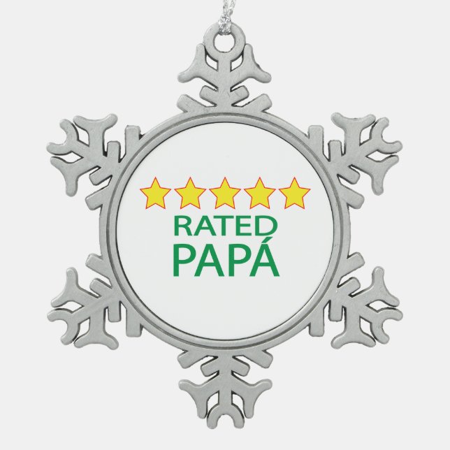 Five Star Papá Schneeflocken Zinn-Ornament (Vorderseite)