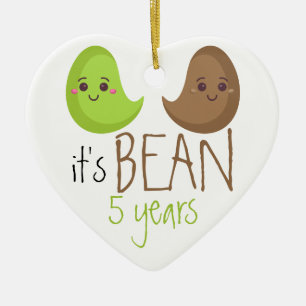 Five years anniversary party 5th funny married wed keramik ornament