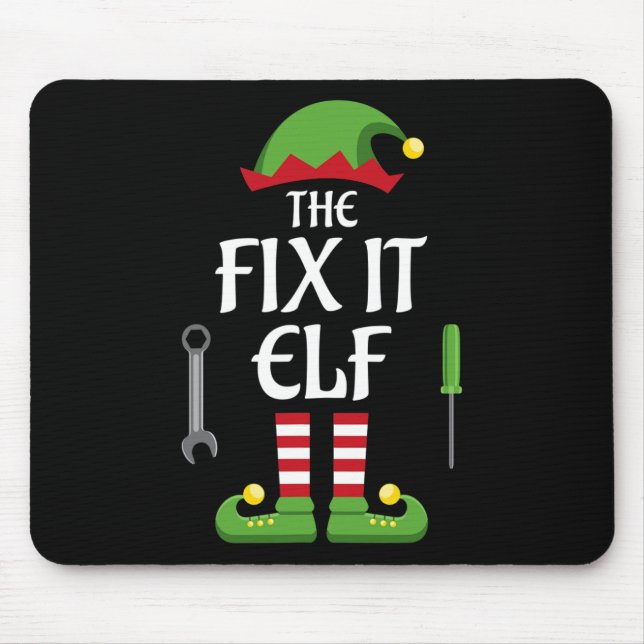 Fix It Elf Family Matching Group Weihnachten Mousepad (Vorne)