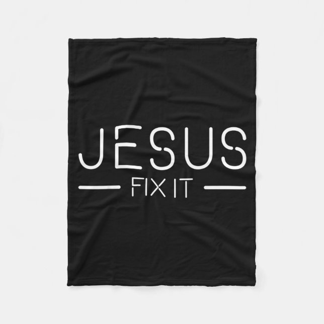 Fix It Jesus Funny Christian Fashion  Fleecedecke (Vorderseite)