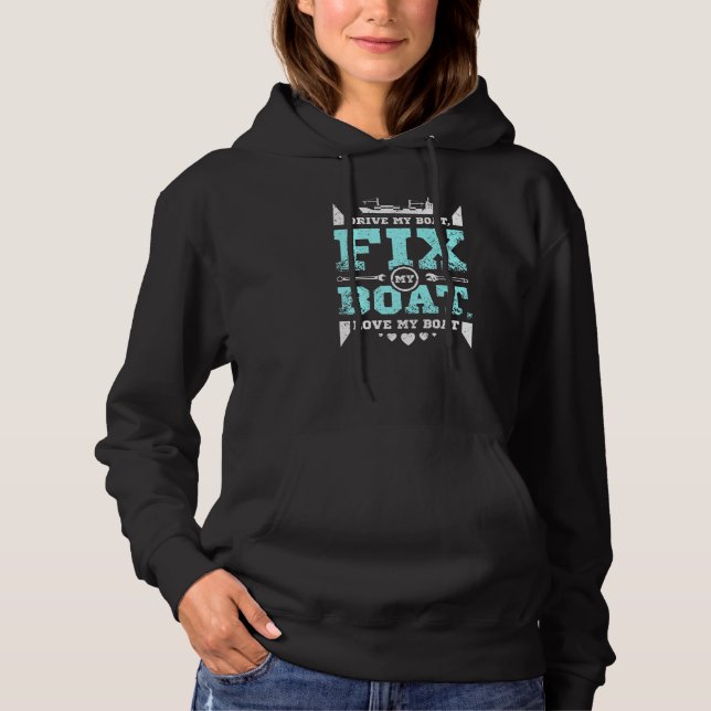 Fix my boat love my boat Premium Hoodie (Vorderseite)