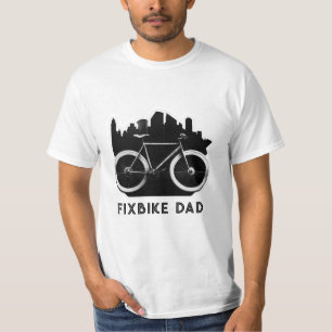 Fixbike-Vater. Schwarzes Fahrrad für Väter. Fahrra T-Shirt