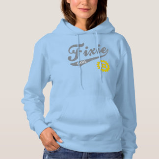 Fixie Girl, Bike-Design grau/gelb Hoodie