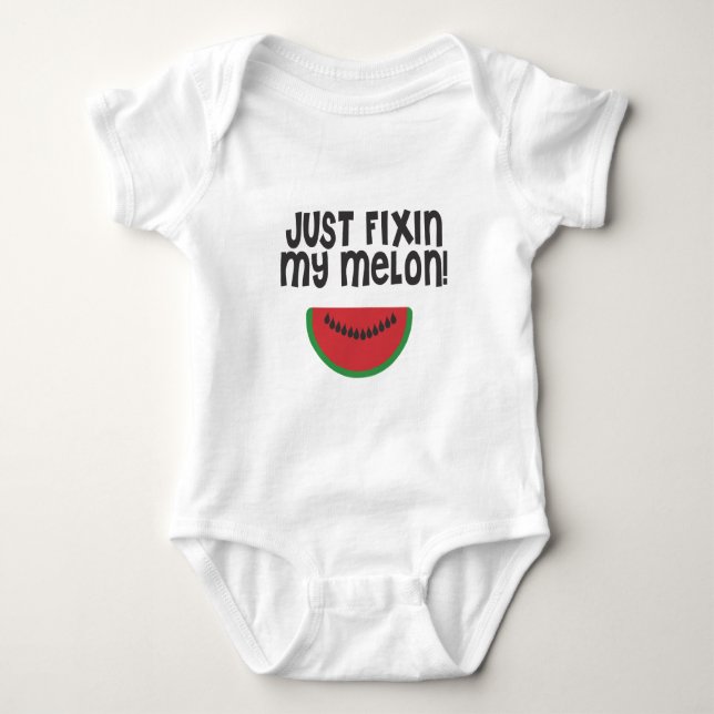 Fixiert euch auf meinen Melonenjungen Baby Strampler (Vorderseite)
