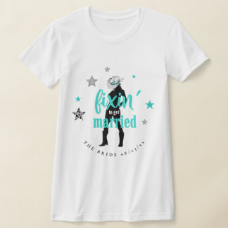 Fixin' The Bride Disco Bachelorette Aquamarine ID9 T-Shirt