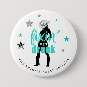 Fixin' The Bride's Posse Disco Aquamarin ID925 Button