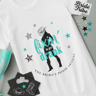 Fixin' The Posse Disco Bachelorette Aquamarine ID9 T-Shirt