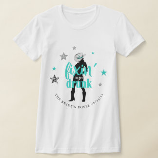 Fixin' The Posse Disco Bachelorette Aquamarine ID9 T-Shirt