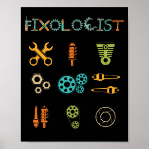 Fixologist Vintage Handyman-Geschenk Mechanisches Poster